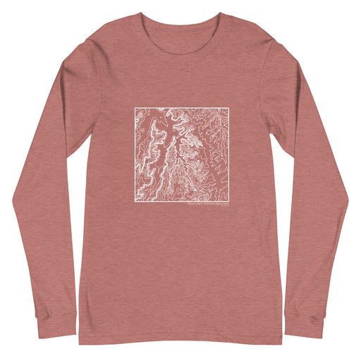 Bears Ears National Monument Topographic  Map Unisex Long-Sleeve T-shirt with City inscription in Heather Mauve