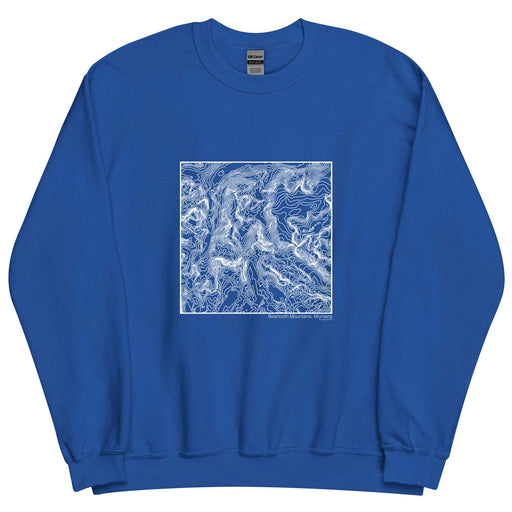 Beartooth Mountains Montana Topographic  Map Unisex Crewneck Sweater with City inscription in Royal Blue