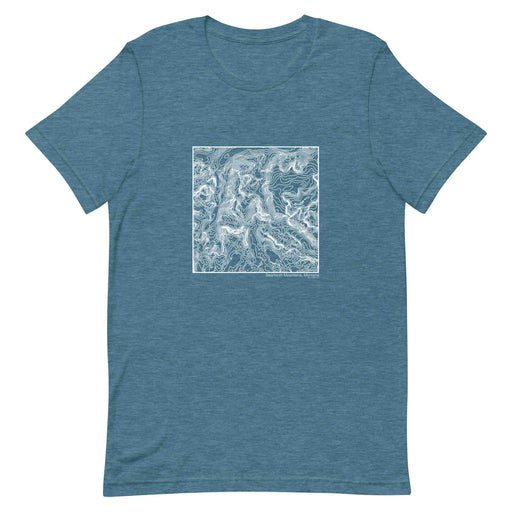 Beartooth Mountains Montana Topographic  Map Unisex T-Shirt with City inscription in Heather Teal