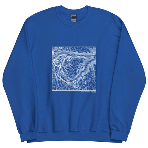 Beartooth Pass Montana Topographic  Map Unisex Crewneck Sweater with City inscription in Royal Blue