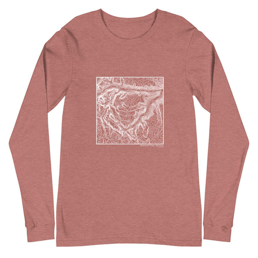 Beartooth Pass Montana Topographic  Map Unisex Long-Sleeve T-shirt with City inscription in Heather Mauve