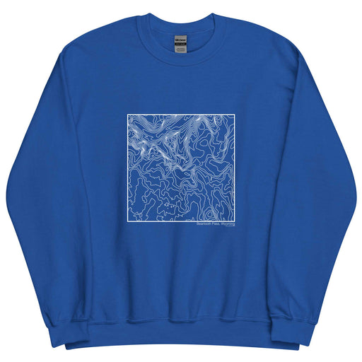 Beartooth Pass Wyoming Topographic  Map Unisex Crewneck Sweater with City inscription in Royal Blue