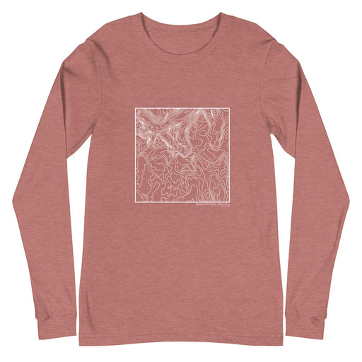 Beartooth Pass Wyoming Topographic  Map Unisex Long-Sleeve T-shirt with City inscription in Heather Mauve