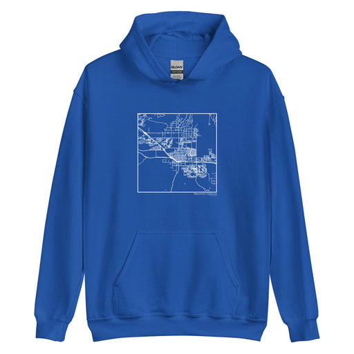 Beaumont California  Map Unisex Hoodie Sweater with City inscription in Royal Blue