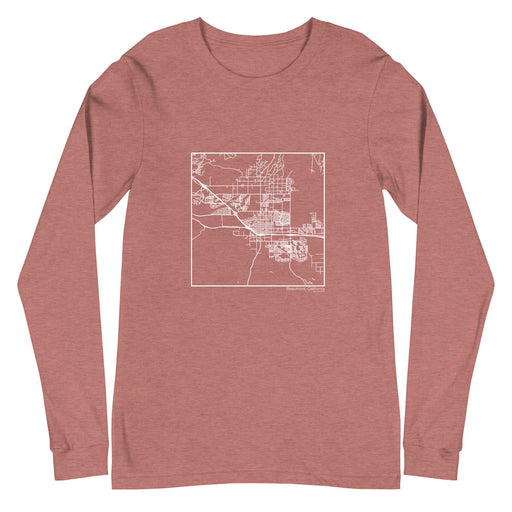 Beaumont California  Map Unisex Long-Sleeve T-shirt with City inscription in Heather Mauve