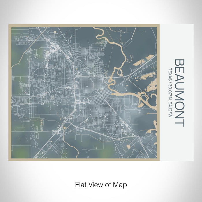 Rendered View of Beaumont Texas Map on 20oz Stainless Steel Insulated Bottle with Bamboo Top with printed afternoon style map