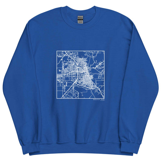 Beaumont Texas  Map Unisex Crewneck Sweater with City inscription in Royal Blue