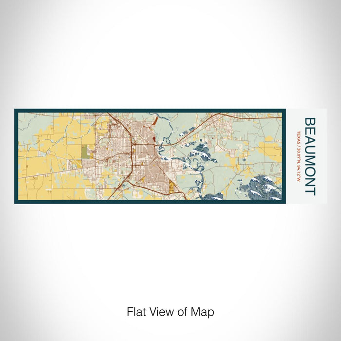 Rendered View of Beaumont Texas Map on 10oz Stainless Steel Insulated Cup in Woodblock with Sliding Lid