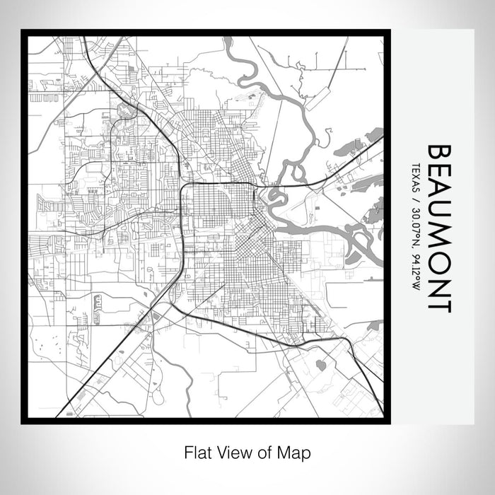 Rendered View of Beaumont Texas Map on 17oz Stainless Steel Insulated Tumbler in Classic Map Style