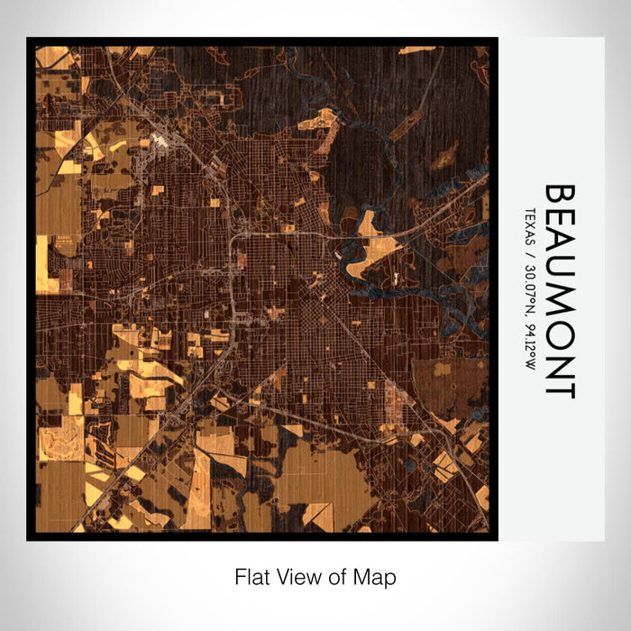 Rendered View of Beaumont Texas Map on 17oz Stainless Steel Insulated Tumbler in Ember Map Style