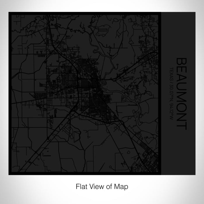 Rendered View of Beaumont Texas Map on 17oz Stainless Steel Insulated Tumbler in Matte Black with Tactile Lines