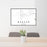 24x36 Beaver Utah Map Print Lanscape Orientation in Classic Style Behind 2 Chairs Table and Potted Plant