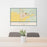 24x36 Beaver Utah Map Print Lanscape Orientation in Woodblock Style Behind 2 Chairs Table and Potted Plant