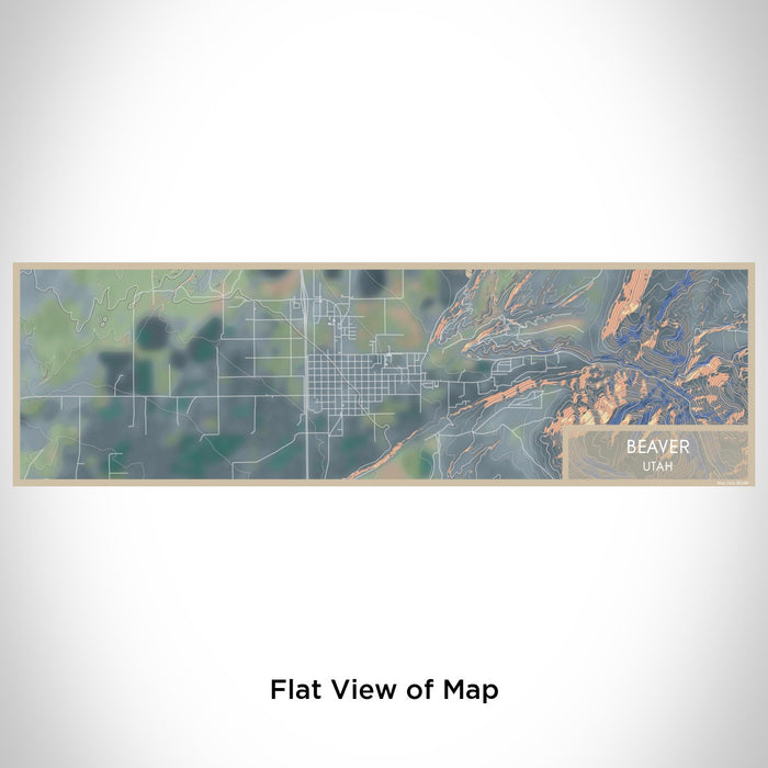 Flat View of Map Custom Beaver Utah Map Enamel Mug in Afternoon