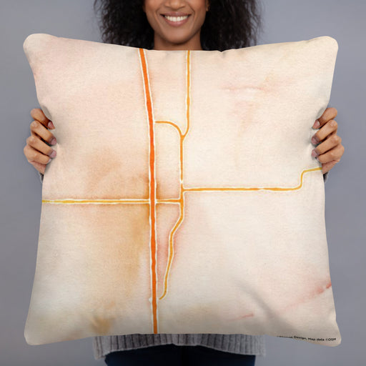 Person holding 22x22 Custom Beaver Utah Map Throw Pillow in Watercolor