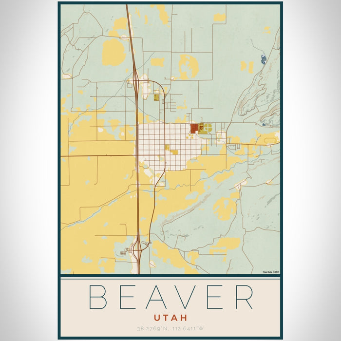Beaver - Utah Map Print in Woodblock — JACE Maps