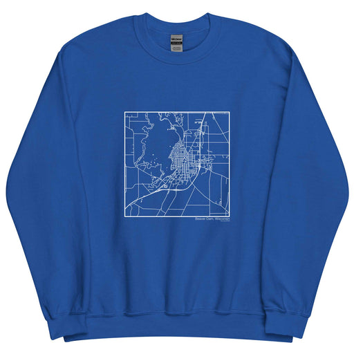 Beaver Dam Wisconsin  Map Unisex Crewneck Sweater with City inscription in Royal Blue