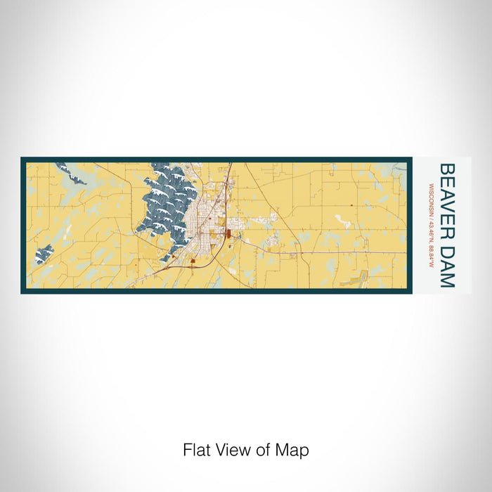 Rendered View of Beaver Dam Wisconsin Map on 10oz Stainless Steel Insulated Cup in Woodblock with Sliding Lid