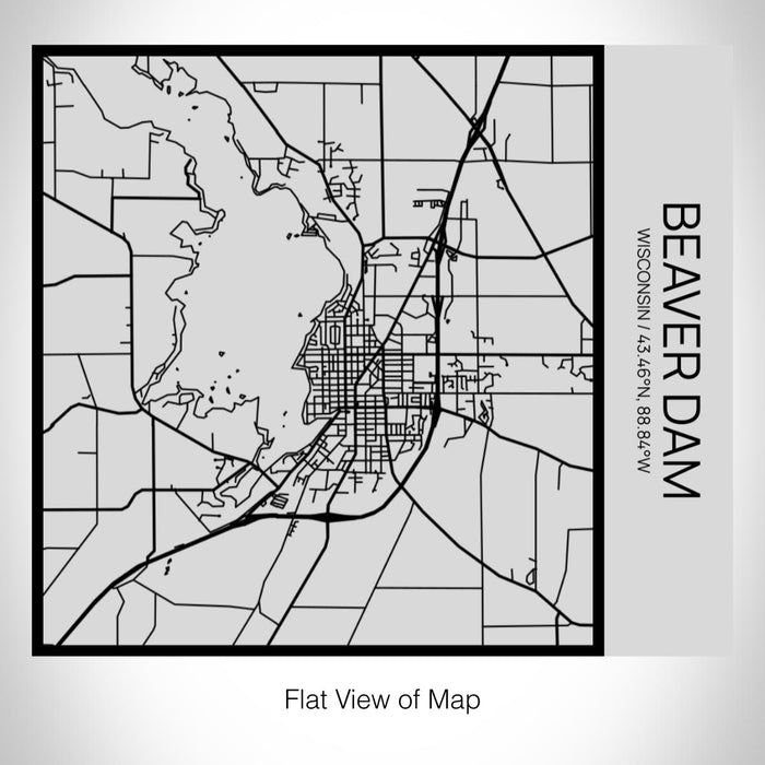 Rendered View of Beaver Dam Wisconsin Map on 17oz Stainless Steel Insulated Tumbler in Tactile Lines with Succulent in Background