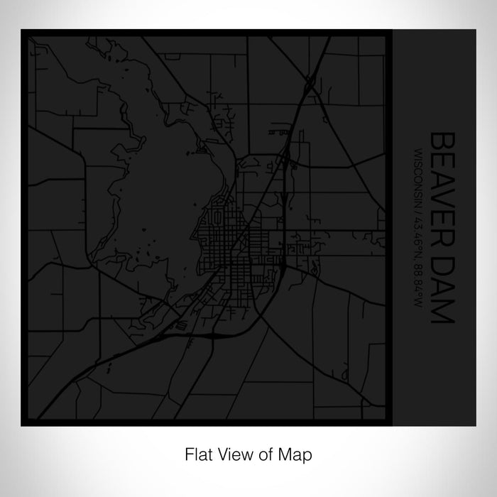 Rendered View of Beaver Dam Wisconsin Map on 17oz Stainless Steel Insulated Tumbler in Matte Black with Tactile Lines