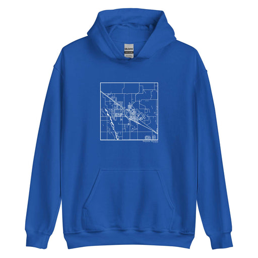 Belgrade Montana  Map Unisex Hoodie Sweater with City inscription in Royal Blue