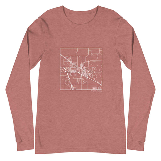 Belgrade Montana  Map Unisex Long-Sleeve T-shirt with City inscription in Heather Mauve