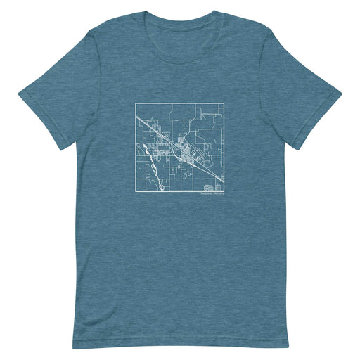 Belgrade Montana  Map Unisex T-Shirt with City inscription in Heather Teal