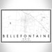 Bellefontaine Ohio Map Print Landscape Orientation in Classic Style With Shaded Background