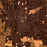 Bellefontaine Ohio Map Print in Ember Style Zoomed In Close Up Showing Details