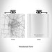 Rendered View of Bellefontaine Ohio Map Engraving on 6oz Stainless Steel Flask in White