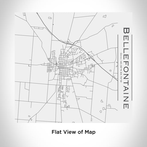 Rendered View of Bellefontaine Ohio Map Engraving on 17oz Stainless Steel Insulated Tumbler in White