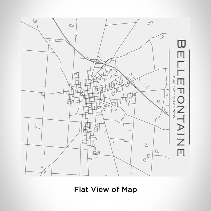 Rendered View of Bellefontaine Ohio Map Engraving on 17oz Stainless Steel Insulated Tumbler in White