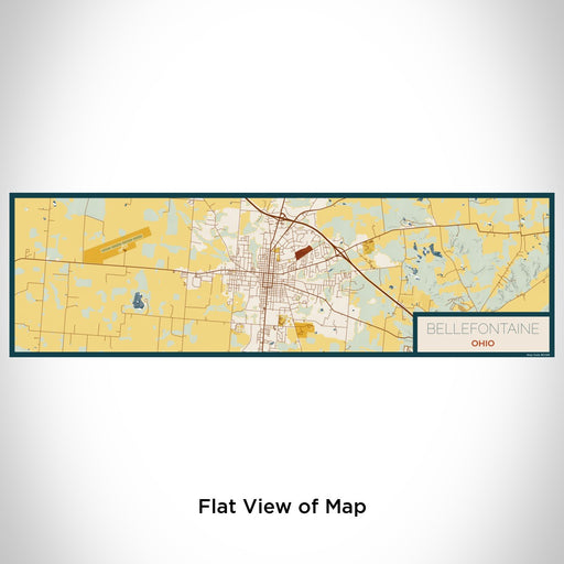 Flat View of Map Custom Bellefontaine Ohio Map Enamel Mug in Woodblock