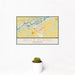 12x18 Belle Plaine Minnesota Map Print Landscape Orientation in Woodblock Style With Small Cactus Plant in White Planter