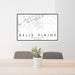 24x36 Belle Plaine Minnesota Map Print Lanscape Orientation in Classic Style Behind 2 Chairs Table and Potted Plant