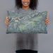 Person holding 20x12 Custom Belle Plaine Minnesota Map Throw Pillow in Afternoon
