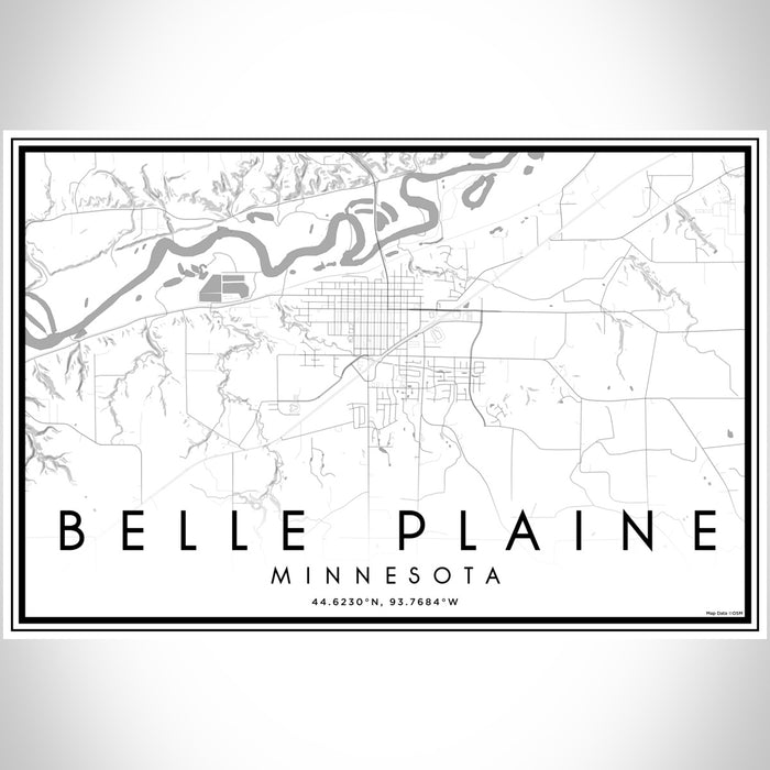 Belle Plaine Minnesota Map Print Landscape Orientation in Classic Style With Shaded Background