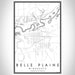 Belle Plaine Minnesota Map Print Portrait Orientation in Classic Style With Shaded Background