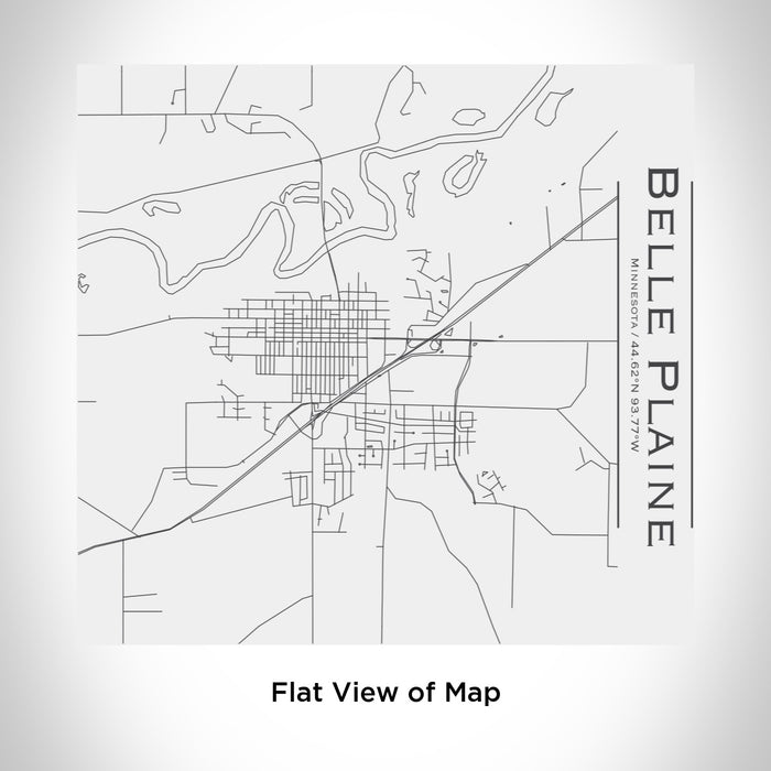 Rendered View of Belle Plaine Minnesota Map Engraving on 17oz Stainless Steel Insulated Tumbler in White