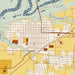 Belle Plaine Minnesota Map Print in Woodblock Style Zoomed In Close Up Showing Details