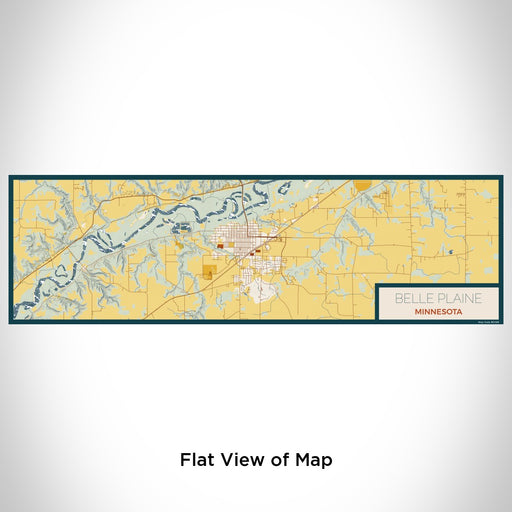 Flat View of Map Custom Belle Plaine Minnesota Map Enamel Mug in Woodblock