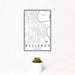 12x18 Bellevue Nebraska Map Print Portrait Orientation in Classic Style With Small Cactus Plant in White Planter