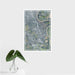 16x24 Bellevue Nebraska Map Print Portrait Orientation in Afternoon Style With Tropical Plant Leaves in Water