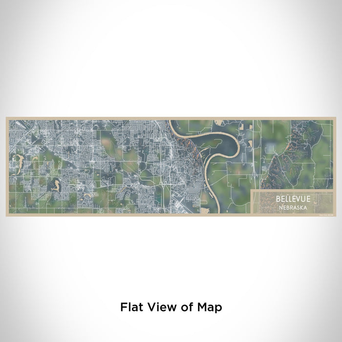 Flat View of Map Custom Bellevue Nebraska Map Enamel Mug in Afternoon