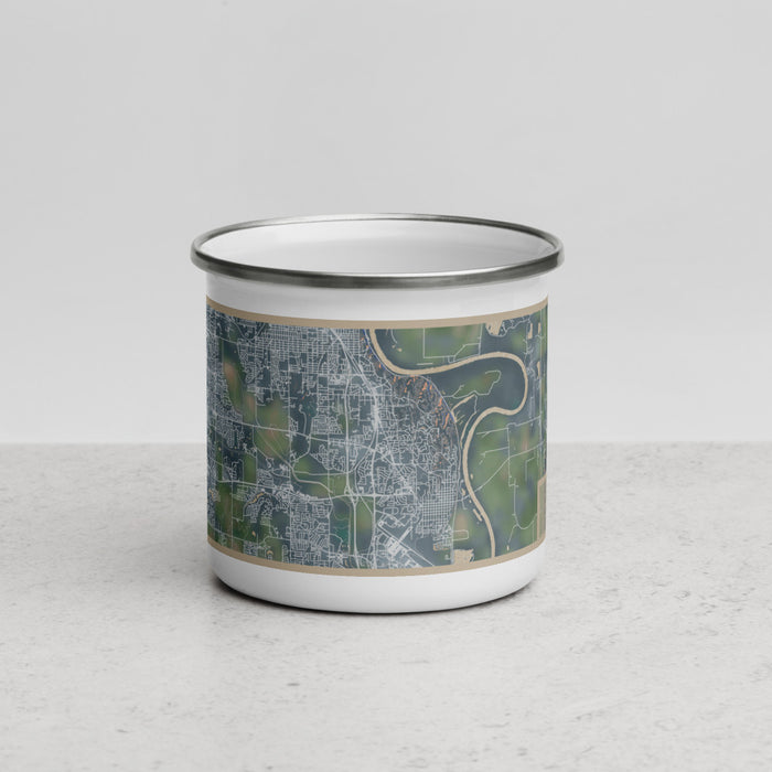 Front View Custom Bellevue Nebraska Map Enamel Mug in Afternoon