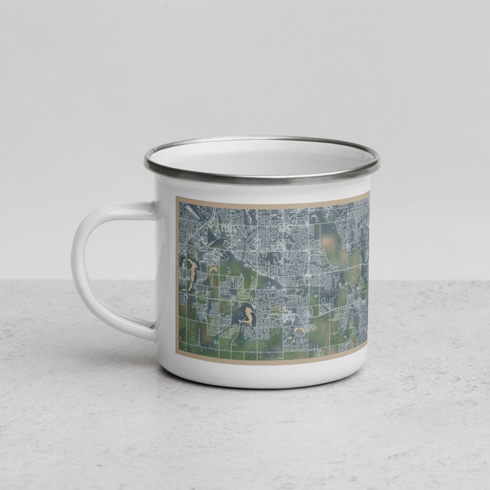 Left View Custom Bellevue Nebraska Map Enamel Mug in Afternoon