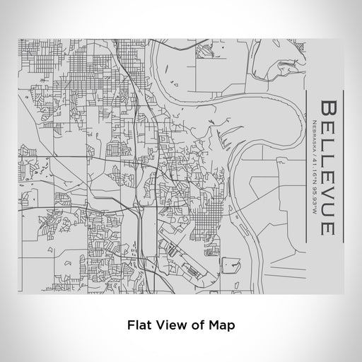 Rendered View of Bellevue Nebraska Map on 20oz Stainless Steel Insulated Bottle with Bamboo Top