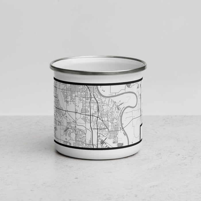 Front View Custom Bellevue Nebraska Map Enamel Mug in Classic