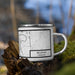 Right View Custom Bellevue Nebraska Map Enamel Mug in Classic on Grass With Trees in Background