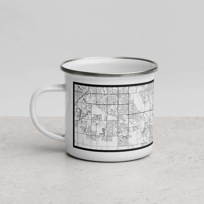 Left View Custom Bellevue Nebraska Map Enamel Mug in Classic